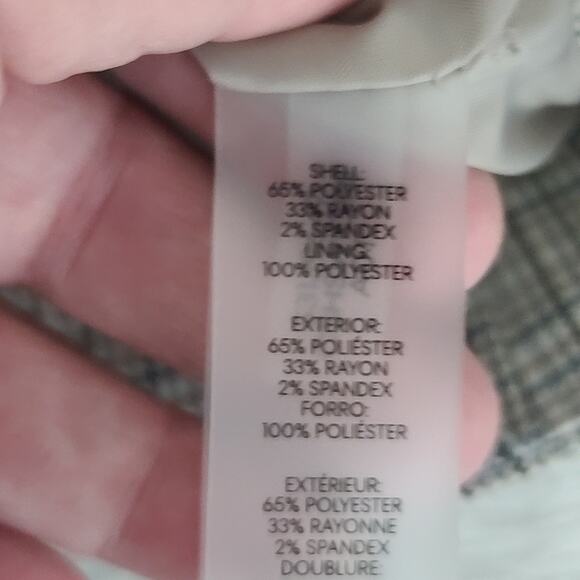 Calvin Klein Women's Plaid Double-Breasted Suit Cropped Set in Plaid Size 4 Twee - Picture 9 of 11